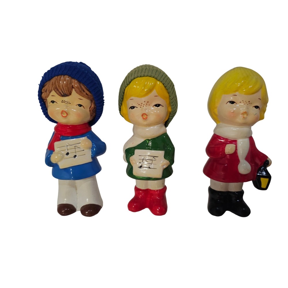 Vintage Napco Caroler Children Figurines Set Ceramic‎ Japan Musical Set of 3